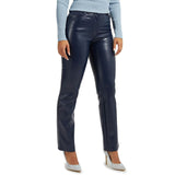 Guess - Pantalon similicuir bleu marine