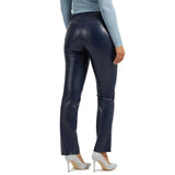 Guess - Pantalon similicuir bleu marine